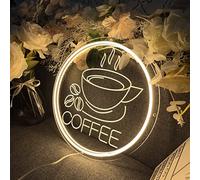 COFFEE Neon Mural LED Néon Décoration Bar Lumineuse Portable USB Alimenté Avec Accessoires