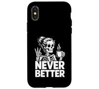Coffee Never Better Squelette Coque pour iPhone X/XS