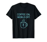 Coffee On, World Off Panneau néon Santé mentale Graphique T-Shirt
