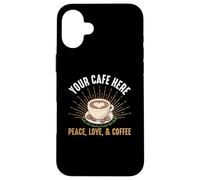Coffee Peace Love Baristas Caffeine Coffee Lover Coque pour iPhone 16 Plus