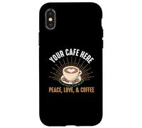 Coffee Peace Love Baristas Caffeine Coffee Lover Coque pour iPhone X/XS