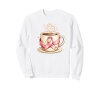 Coffee Pink Up Chemise Cancer Ruban Rose Sweatshirt