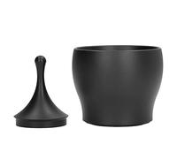 Coffee Powder Container Aluminum Dosing Cup | Flying Powder Debris Reducing for Mess - Reducing Grinding | Fits EK43 Grinder 51 / 58MM Portafilter | Sturdy Detachable Design (Black)