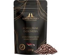 COFFEE PRESTIGE - Kopi Luwak Indonesia (250 gr Grains) - Café sauvage d’Indonésie - Arômes chocolat, caramel et fruits secs - Intensité 8/10