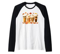 Coffee Pumpkin Latte Spice Coffee Love Fall Season Halloween Manche Raglan