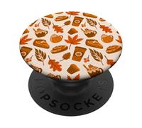 Coffee Pumpkin Pattern Fall Autumn Halloween Thanksgiving PopSockets PopGrip Adhésif