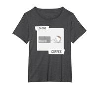 Coffee Recharge Battery | Energize with Coffee | Loading T-Shirt, Femme Grandes Tailles, Chiné Foncé, 1X