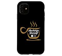 Coffee Recharge Yourself Funny Cafeine Baristas Coffee Lover Coque pour iPhone 11