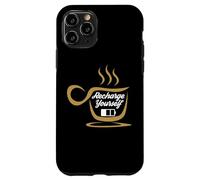 Coffee Recharge Yourself Funny Cafeine Baristas Coffee Lover Coque pour iPhone 11 Pro