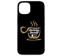 Coffee Recharge Yourself Funny Cafeine Baristas Coffee Lover Coque pour iPhone 13