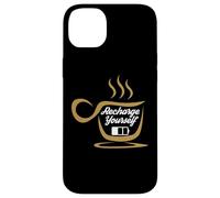 Coffee Recharge Yourself Funny Cafeine Baristas Coffee Lover Coque pour iPhone 14 Plus