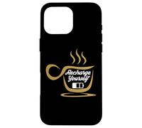 Coffee Recharge Yourself Funny Cafeine Baristas Coffee Lover Coque pour iPhone 16 Pro Max