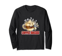 Coffee Rocks Singing Loudly Funny Pun Dad Blague Humour Manche Longue