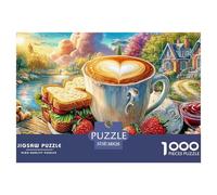 Coffee & Sandwich 1000 Piece Adults Puzzle Kids Age Games Gifts Birthday Difficult Impossible Challenge High Difficulty 38x26cm/1000pcs