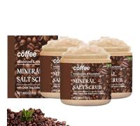 Coffee Scented Salt Body Scrub,Coffee Gommages pour le corps,gommage corporel naturel pur pour le soin de la peau, gommage corporel au sel marin et à l'huile de café à effet exfoliant (3pc, 60g)