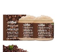 Coffee Scented Salt Body Scrub,Coffee Gommages pour le corps,gommage corporel naturel pur pour le soin de la peau, gommage corporel au sel marin et à l'huile de café à effet exfoliant (2pc, 60g)