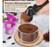 Coffee Scoop and Funnel - Long Handle Scooper | Kitchen Tool with Funnel Function, ABS Scooper with Compact Size for Cafe Bar Restaurant Apartment Dormitory, Food Measuring Accessory