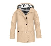 Coffee Shop Manteau coupe-vent pour fille avec fermeture éclair intégrale boutonnée et veste d'hiver pour petites filles (beige, 7-8 ans)