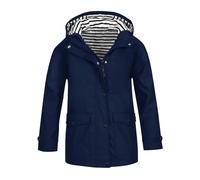 Coffee Shop Manteau coupe-vent pour fille avec fermeture éclair intégrale et boutons avec veste d'hiver pour petites filles (bleu marine, 13-14 ans)