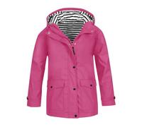 Coffee Shop Manteau coupe-vent pour fille avec fermeture éclair intégrale et boutons pour petites filles (rose vif, 9-10 ans)