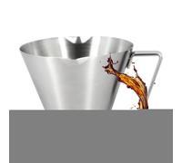 Coffee Shot Cup - ML Measuring Cup | Handle Double Spout Beaker | Three Scale Stainless Steel Pitcher For Mixing Drinks Kitchen Cooking Baking Dosing
