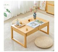 Coffee Table Bamboo Table for Bed Tray with Foldable Japanese Floor Low Table Laptop Tatami Table for Living Room, Dining Room, Tea (Color : Beige, Size : 70x42x30cm)