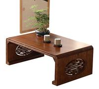 Coffee Table Retro Meditation Low Table Japanese Tatami Table Living Room Zen Tea Table Coffee Table Suitable for Bay Window (Color : Hetao, Size : 70x45x30cm)