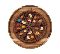 Coffee Table Tray - Round Display Charcuterie Board Home Decor | Rustic Wood Tray Food Holder For Cheese Fruit Bread Snack | Kitchen Living Room Bathroom Office Restaurant Bar