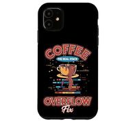 Coffee The Real Stack Overflow Fix Dev Meme Coque pour iPhone 11