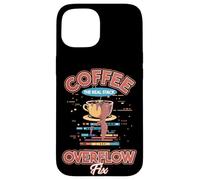 Coffee The Real Stack Overflow Fix Dev Meme Coque pour iPhone 15