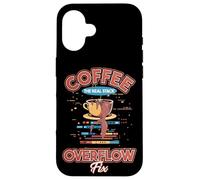 Coffee The Real Stack Overflow Fix Dev Meme Coque pour iPhone 16