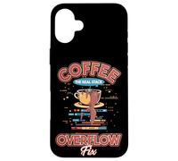 Coffee The Real Stack Overflow Fix Dev Meme Coque pour iPhone 16 Plus