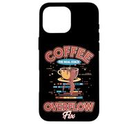 Coffee The Real Stack Overflow Fix Dev Meme Coque pour iPhone 16 Pro Max