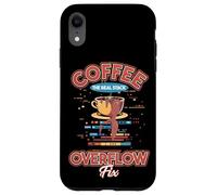 Coffee The Real Stack Overflow Fix Dev Meme Coque pour iPhone XR