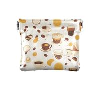 Coffee Time Porte-monnaie unique en cuir PU pour homme et femme