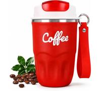 Coffee Vacuum Flask, 1 Count Portable Coffee Cup with Lid & Handle, Stainless Steel Insulated Water Bottle for Home, Office, and Outdoor Use, Insulated Travel Drinkware, Travel Coffee Mugs (Red)