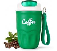Coffee Vacuum Flask, 1 Count Portable Coffee Cup with Lid & Handle, Stainless Steel Insulated Water Bottle for Home, Office, and Outdoor Use, Insulated Travel Drinkware, Travel Coffee Mugs (Green)