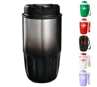 Coffee Vacuum Flask, Portable Coffee Cup, Stainless Steel Insulated Water Bottle with Lid and Handle, Hot Cold Drinkware Travel Cup Home Office Outdoor Camping Daily Use (Gradient, 380ML)