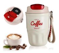 Coffee Vacuum Flask,Portable Coffee Cup with Lid & Handle,Stainless Steel Insulated Travel CoffeeMugs,Suitable for Both Hot and Cold Drinks,Home Office Outdoor Camping Daily Use(White)