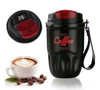 Coffee Vacuum Flask,Portable Coffee Cup with Lid & Handle,Stainless Steel Insulated Travel CoffeeMugs,Suitable for Both Hot and Cold Drinks,Home Office Outdoor Camping Daily Use(Black)
