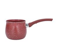 Coffee Warmer Milk Pan | Non Stick Small Saucepan for Heating Milk/Butter | Cool - Touch Single Handle Pot for Coffee/Tea | 10cm Food Grade Aluminum Alloy (Red)