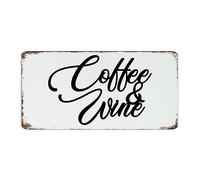 Coffee&wine - Plaque décorative en métal pour cabine, buanderie, patio, décoration murale en aluminium, 15,2 x 30,5 cm, pour salle de bain