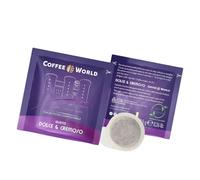 Coffee World Dolce&Cremoso - Lot de 150 dosettes filtre à café, goût sucré et crémeux, format ESE44 7,5 g recyclable, compatible E.S.E., torréfié artisanalement, Arabica et Robuste, Espresso machine
