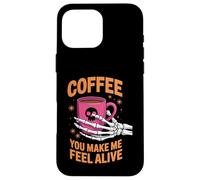 Coffee You Make Me Feel Alive Halloween Coque pour iPhone 16 Pro Max