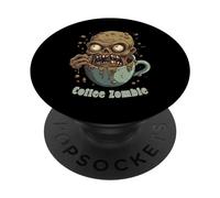 Coffee Zombie - Café Monstre - Bonjour PopSockets PopGrip Adhésif
