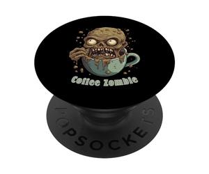 Coffee Zombie - Café Monstre - Bonjour PopSockets PopGrip Adhésif