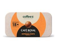 CoffeeB Café Royal Espresso Forte - 18 boules de café compostables, compatibles machines CoffeeB, notes de Brombeere, Kakao und Muskat