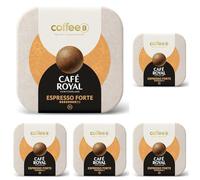 CoffeeB Café Royal Espresso Forte - Capsules de café compostables, 9 unités, compatibles avec les machines CoffeeB, aux notes de mûre, cacao et muscade (Lot de 5)