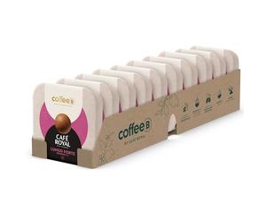 CoffeeB Café Royal Lungo Forte - Capsules de café compostables, 10x9 unités, compatibles avec les machines CoffeeB, aux notes de cacao, caramel et poivre