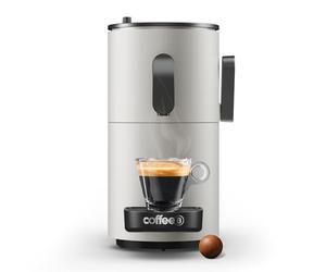 CoffeeB Machine à café Horizon grise, 19 bars de pression, arrêt automatique, mode économie d’énergie, taille de tasse programmable - système à capsule sans capsule